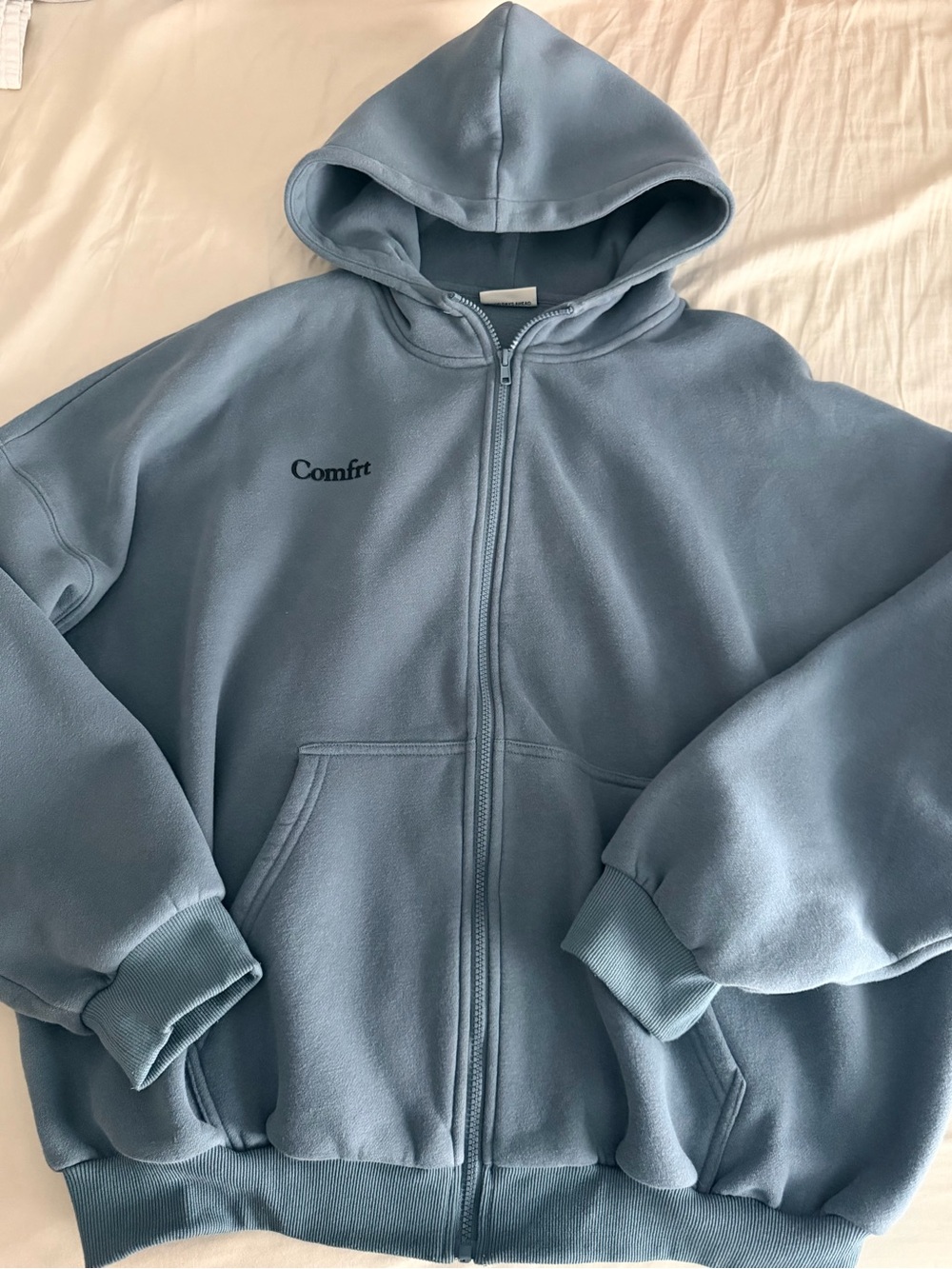 Comfrt blue full zip hoodie sweatshirt medium